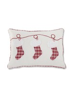 K & K EMB SANTA BOOTS PILLOW