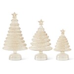 K & K GOLD GLASS ICED LAYERS CHRISTMAS TREE, Large