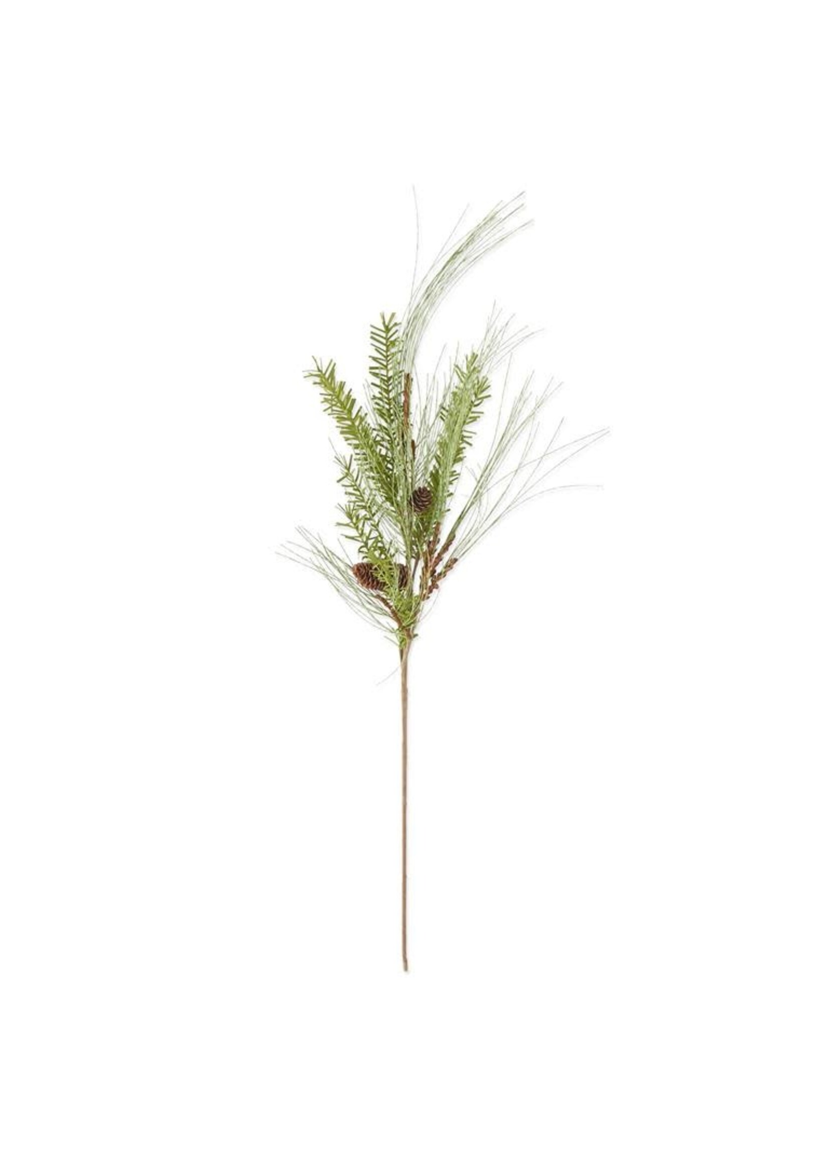K & K LONG WISPY PINE NEEDLE STEM W PINECONES