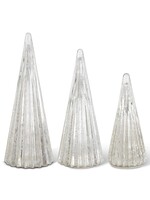 K & K SILVER LED MERCURY GLASS TREES, Medium