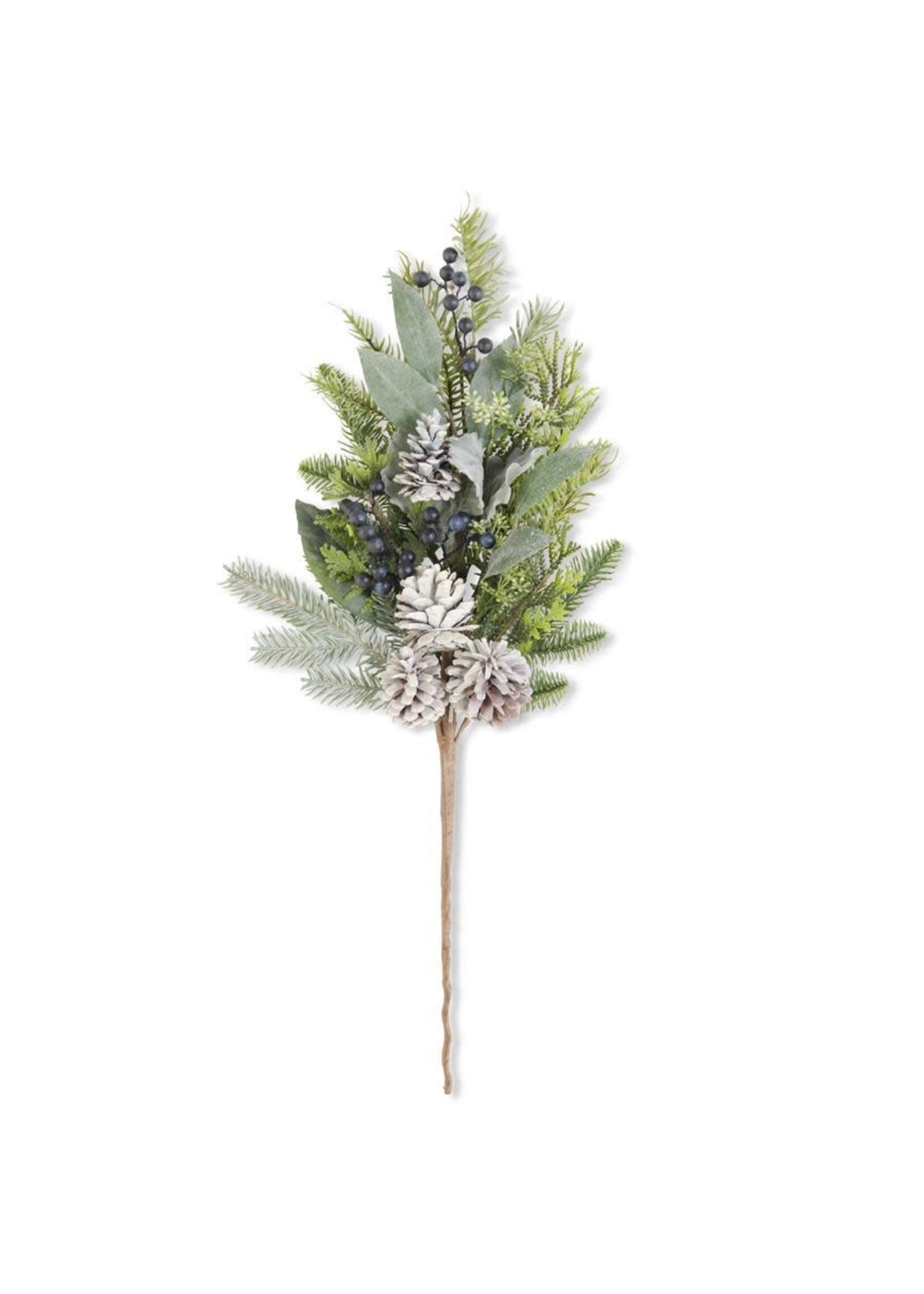 K & K MIXED PINE STEM W PINECONES, LAMBS EAR & BLUEBERRIES