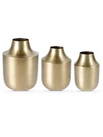K & K BRUSHED GOLD TAPERED VASES, Medium