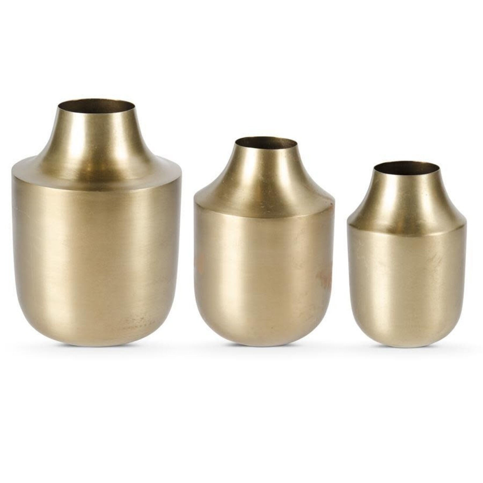 K & K BRUSHED GOLD TAPERED VASES, Medium