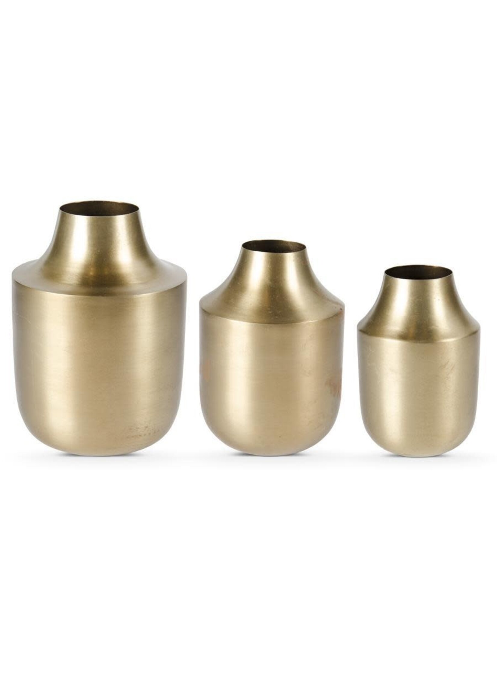 K & K BRUSHED GOLD TAPERED VASES, Medium