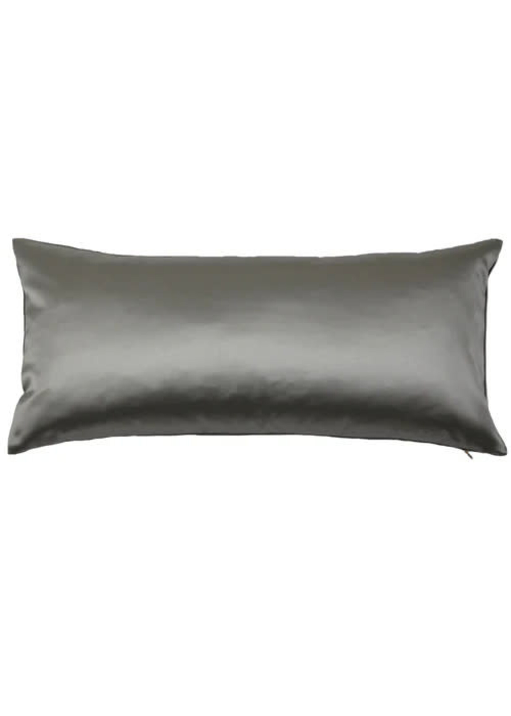 ANN GISH DUCHESS VELVET REVERSIBLE PILLOW, COAL