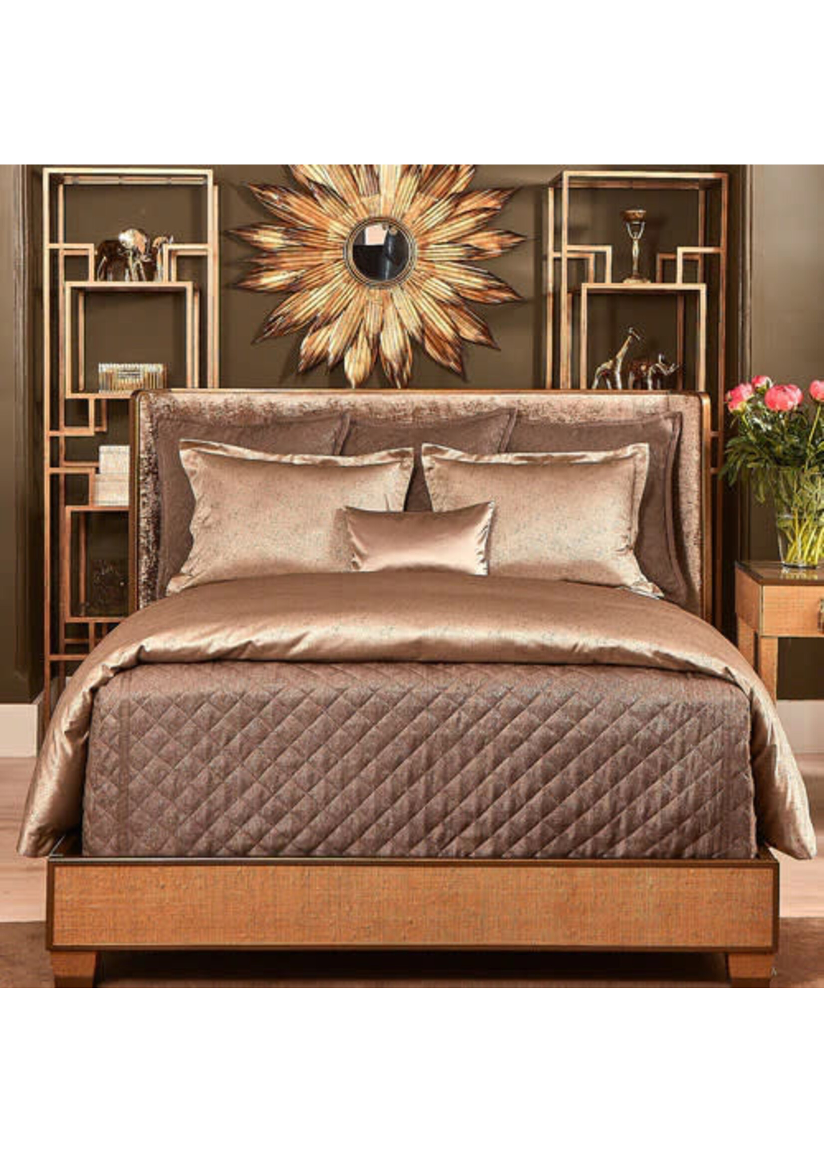 ANN GISH IMPRINT DUVET SET, BRONZE- KING