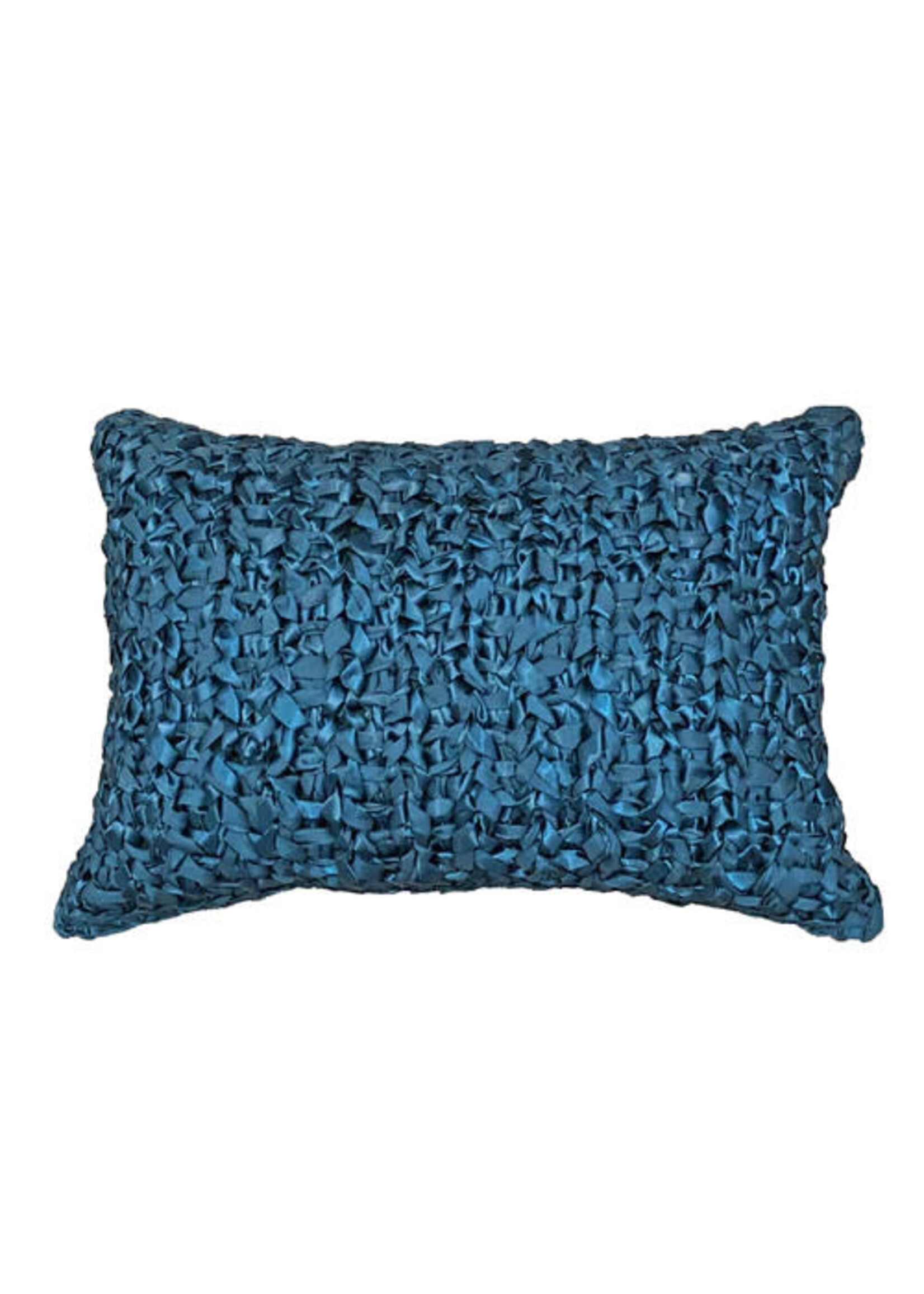 ANN GISH RIBBON KNIT PILLOW, AZURE