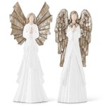 K & K WHITE GLITTERED PRAYING ANGELS