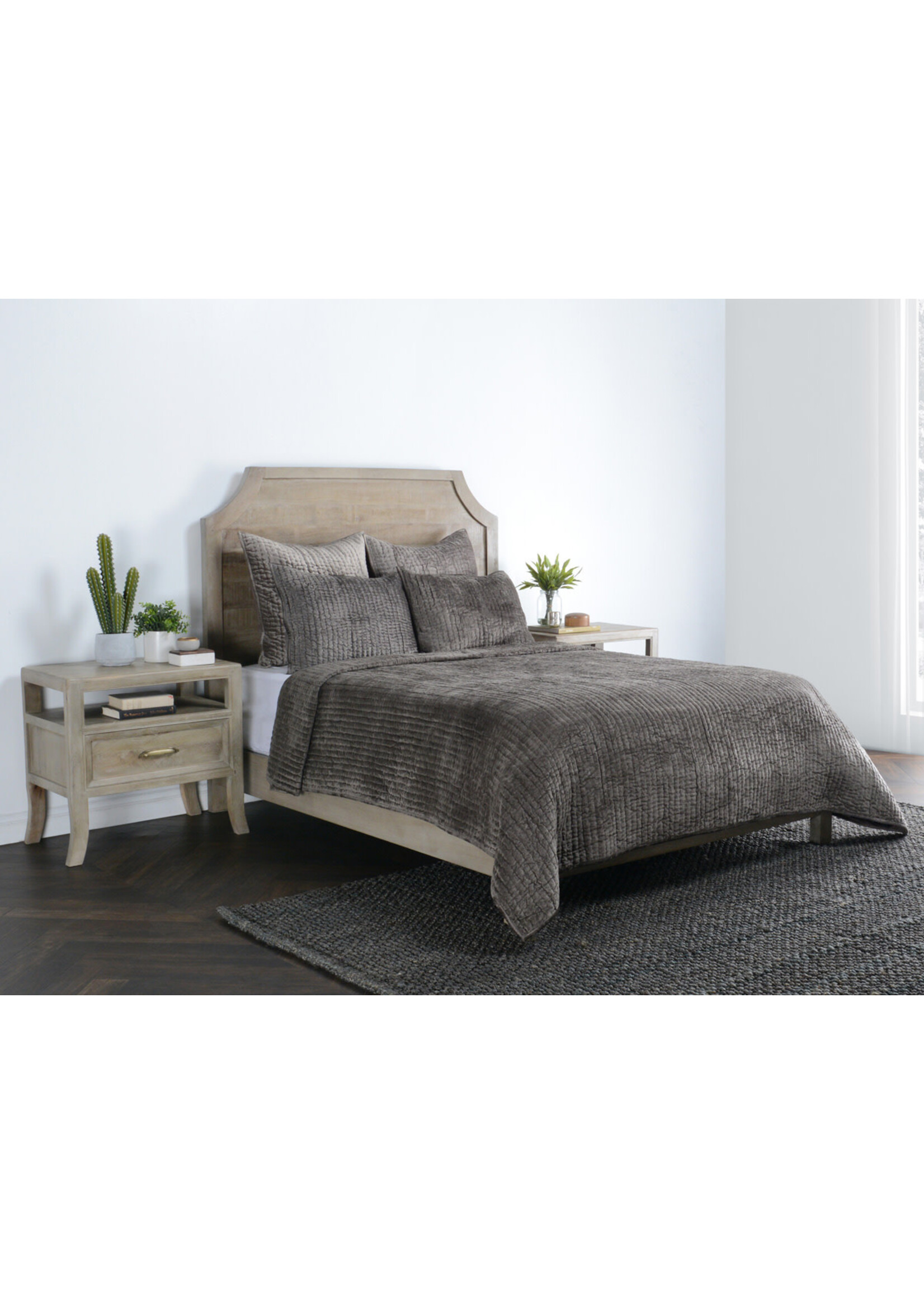 CLASSIC HOME BARI VELVET DESERT 3PC QUEEN QUILT SET