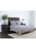 BARI VELVET GRAY 3PC QUEEN QUILT SET