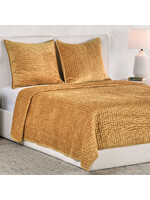 BARI VELVET HONEY GOLD 3PC QUEEN QUILT SET