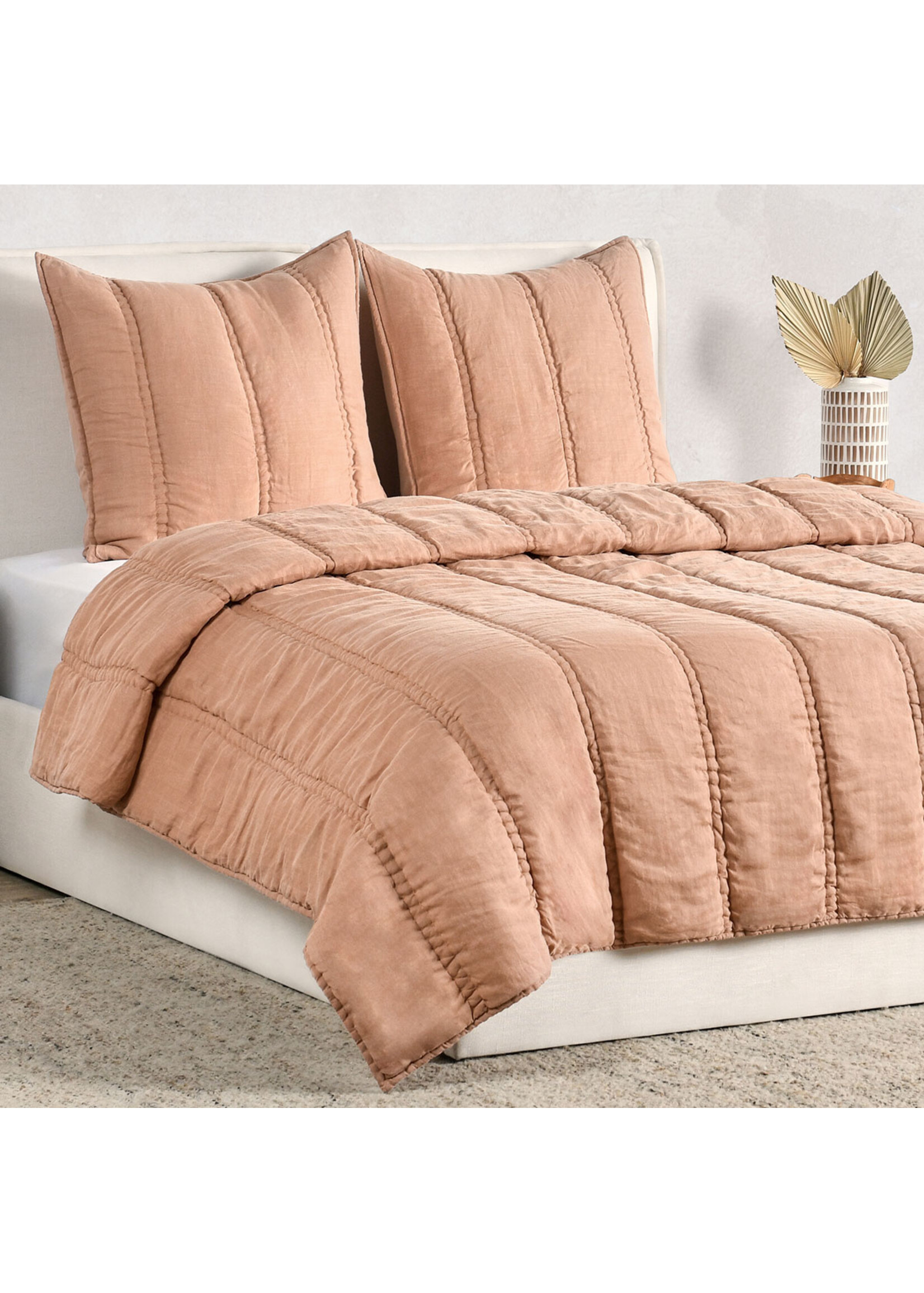 CLASSIC HOME ROWEN CLAY 3PC QUEEN QUILT SET
