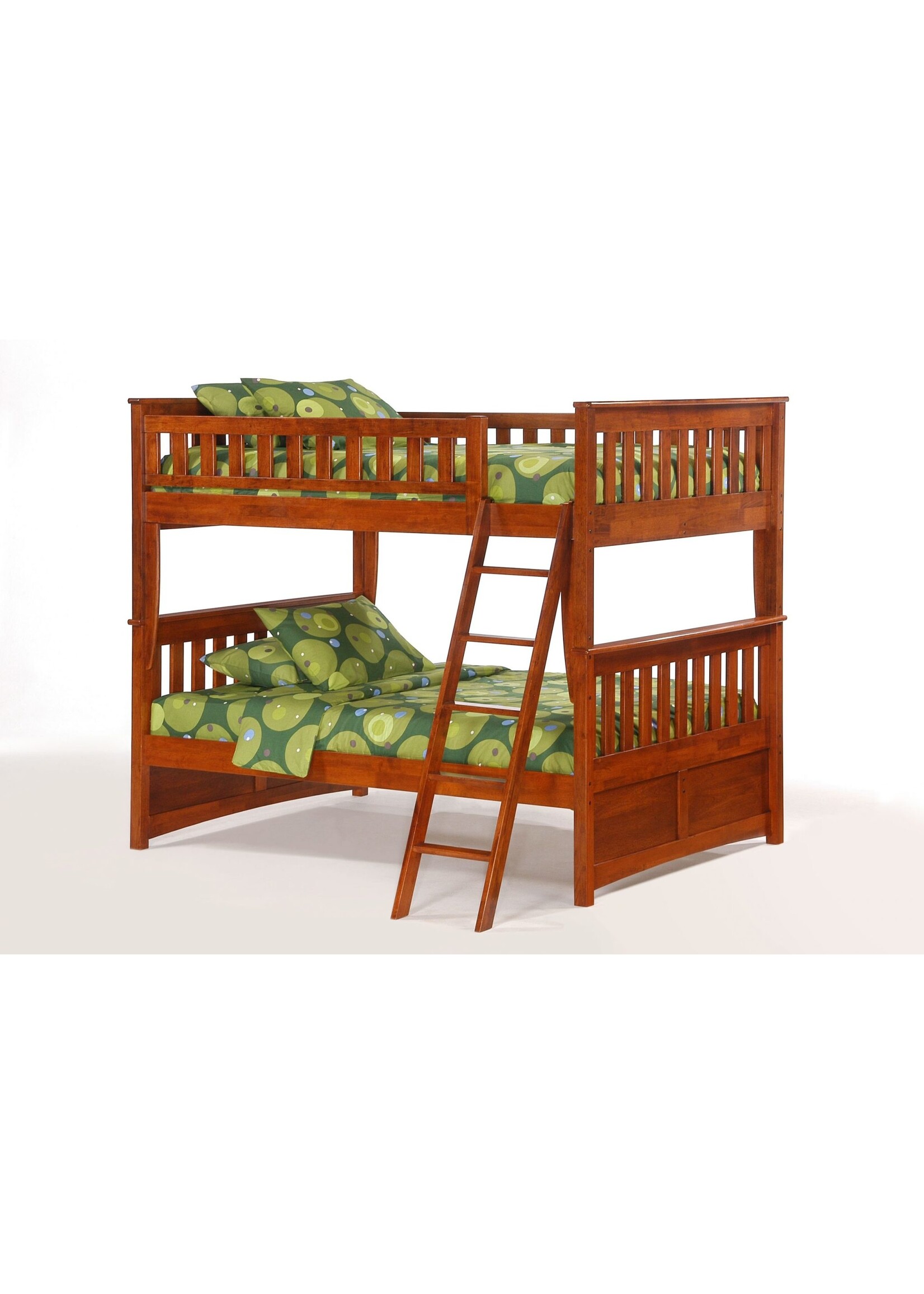 NIGHT & DAY Ginger Twin/Full Bunk Bed with Ladder and Trundle Bed