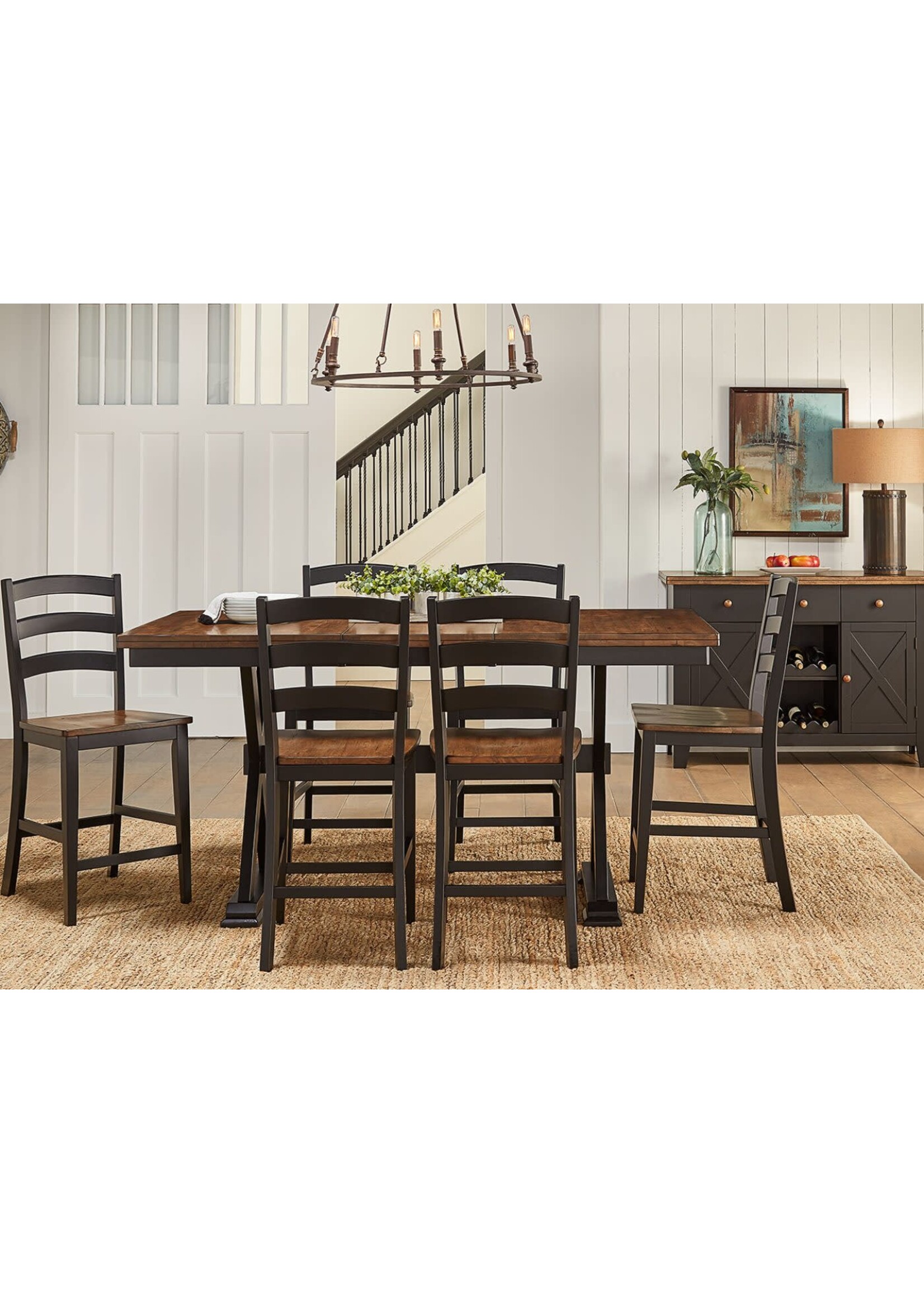A-AMERICA STORMY RIDGE 7 PC DINING SET (W BUTTERFLY LEAF)