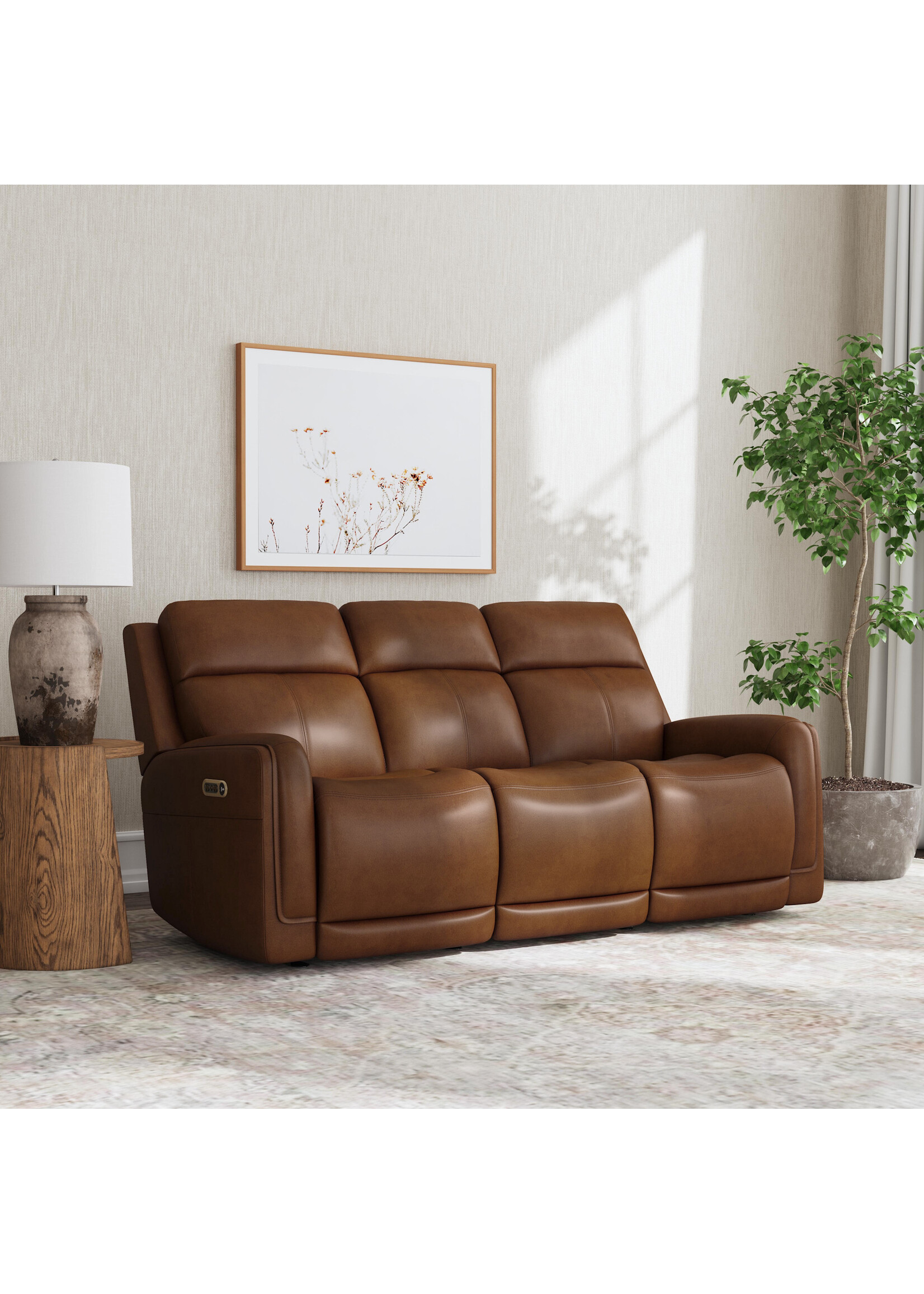 FLEXSTEEL ALISTER PWER GLIDING SOFA W CONSOLE