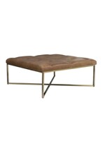 FLEXSTEEL HAMILTON SQUARE UPHOLSTERED OTTOMAN (CHESTNUT)