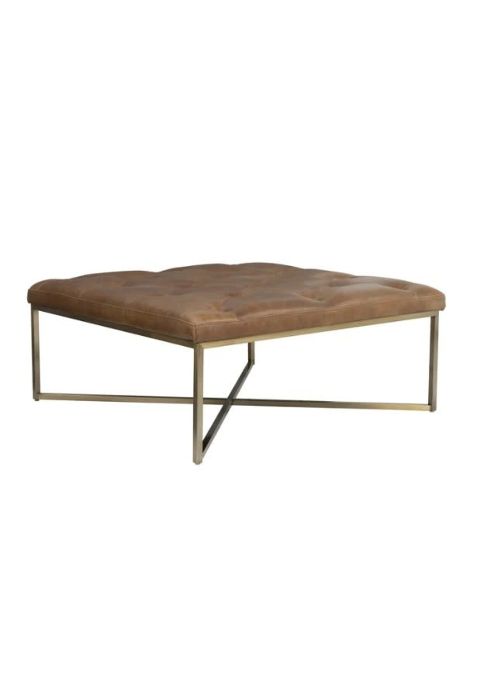 FLEXSTEEL HAMILTON SQUARE UPHOLSTERED OTTOMAN (CHESTNUT)