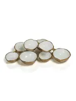 ZODAX SMALL CLUSTER OF EIGHT SERVING BOWLS/GOLD & WHITE