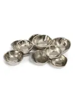 ZODAX SMALL CLUSTER OF NINE SERVING BOWLS - NICKEL