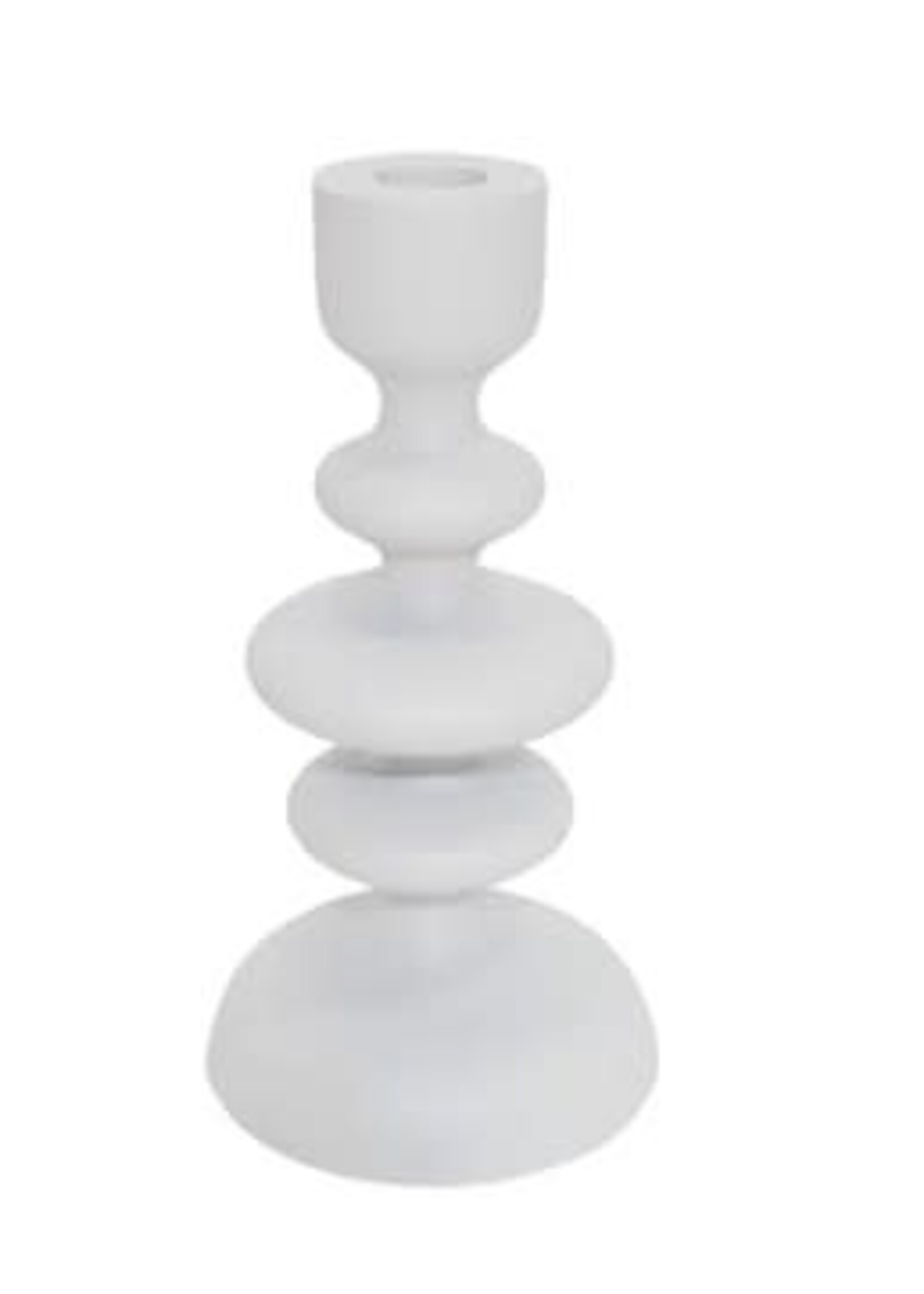 BIDK 8" WHITE ALUM CANDLESTICK