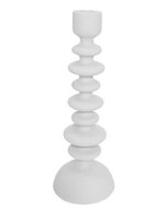 BIDK 12.25" WHITE ALUM CANDLESTICK