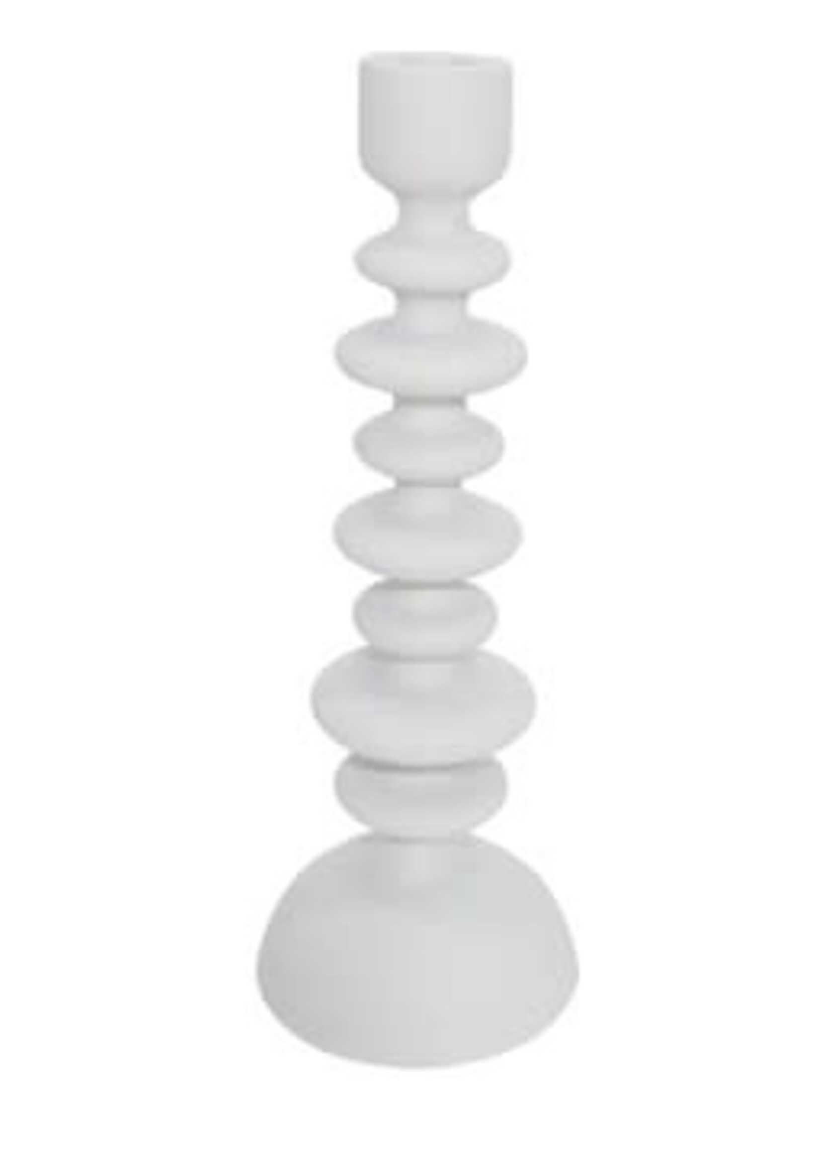 BIDK 12.25" WHITE ALUM CANDLESTICK