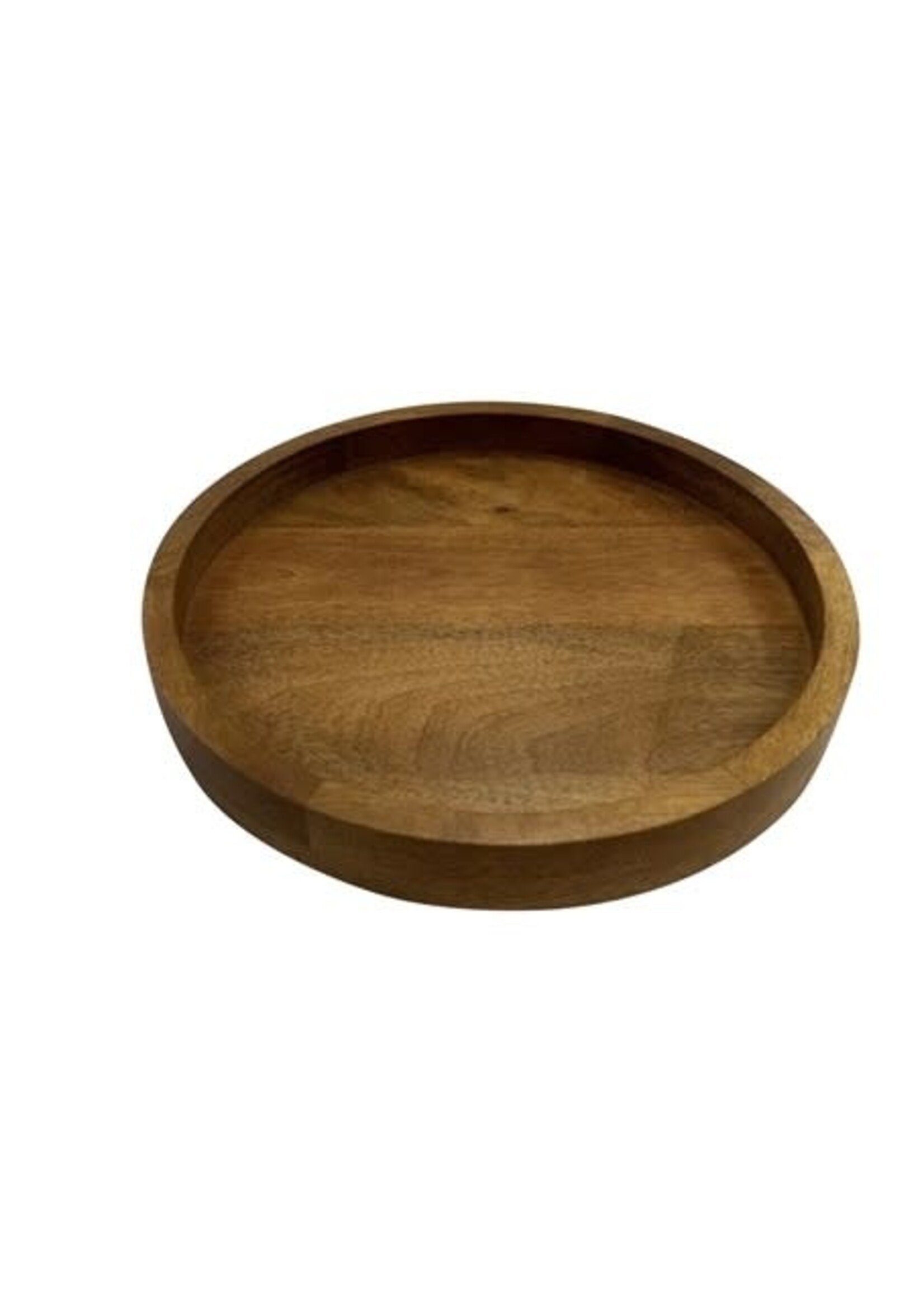 BIDK 13.39" ROUND TRAY DK NATURAL