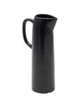 CERAMIC PITCHER BLK W/HANDLE