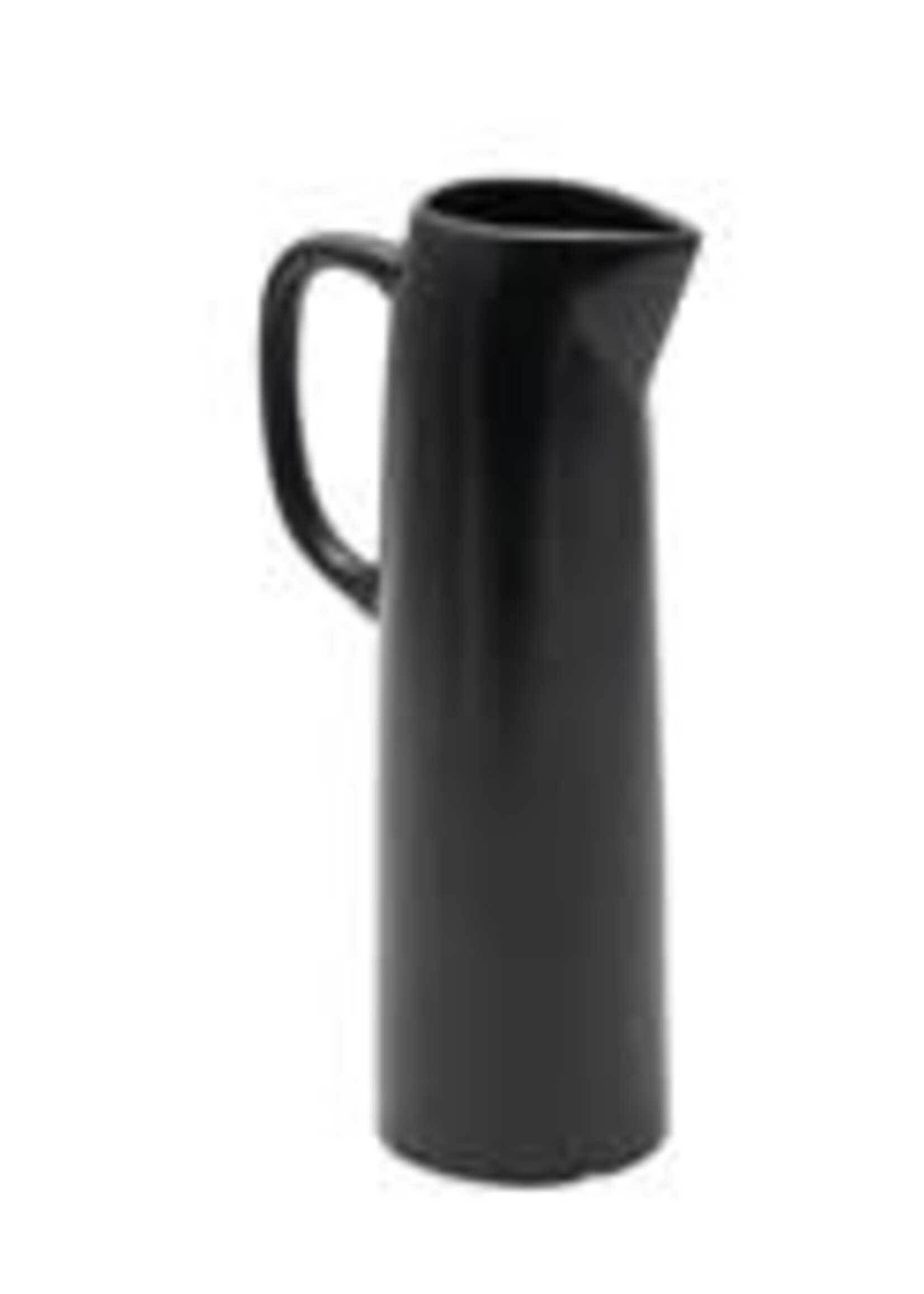 CERAMIC PITCHER BLK W/HANDLE