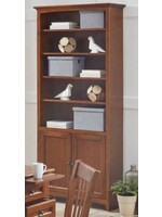 WHITTIER WOOD CUSTOM 4 PC CABINET/HUTCH W BOOKCASES