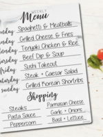 Love Designs Weekly Meal Planner | Whiteboard