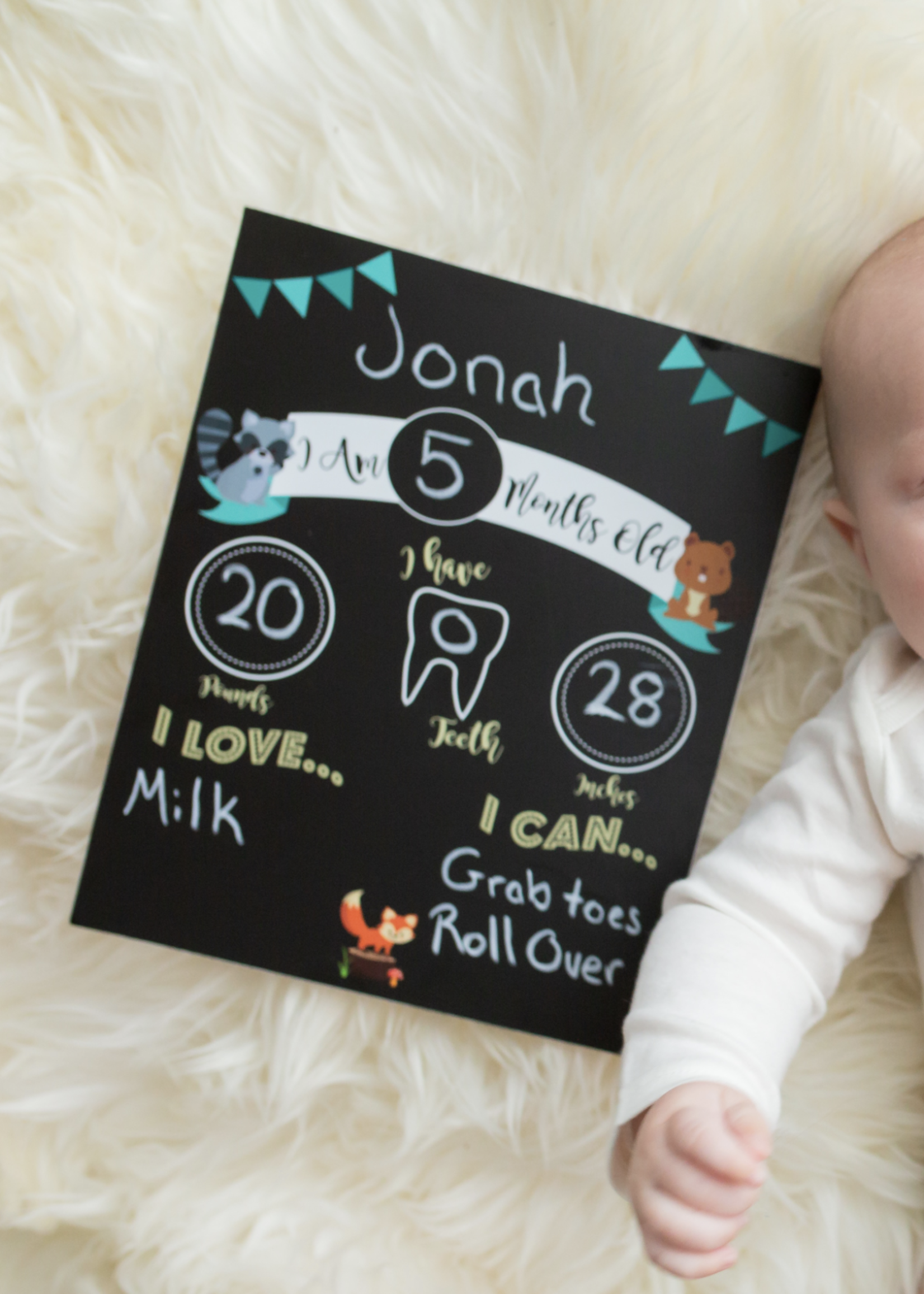 Love Designs Baby Monthly Sign | Woodlands