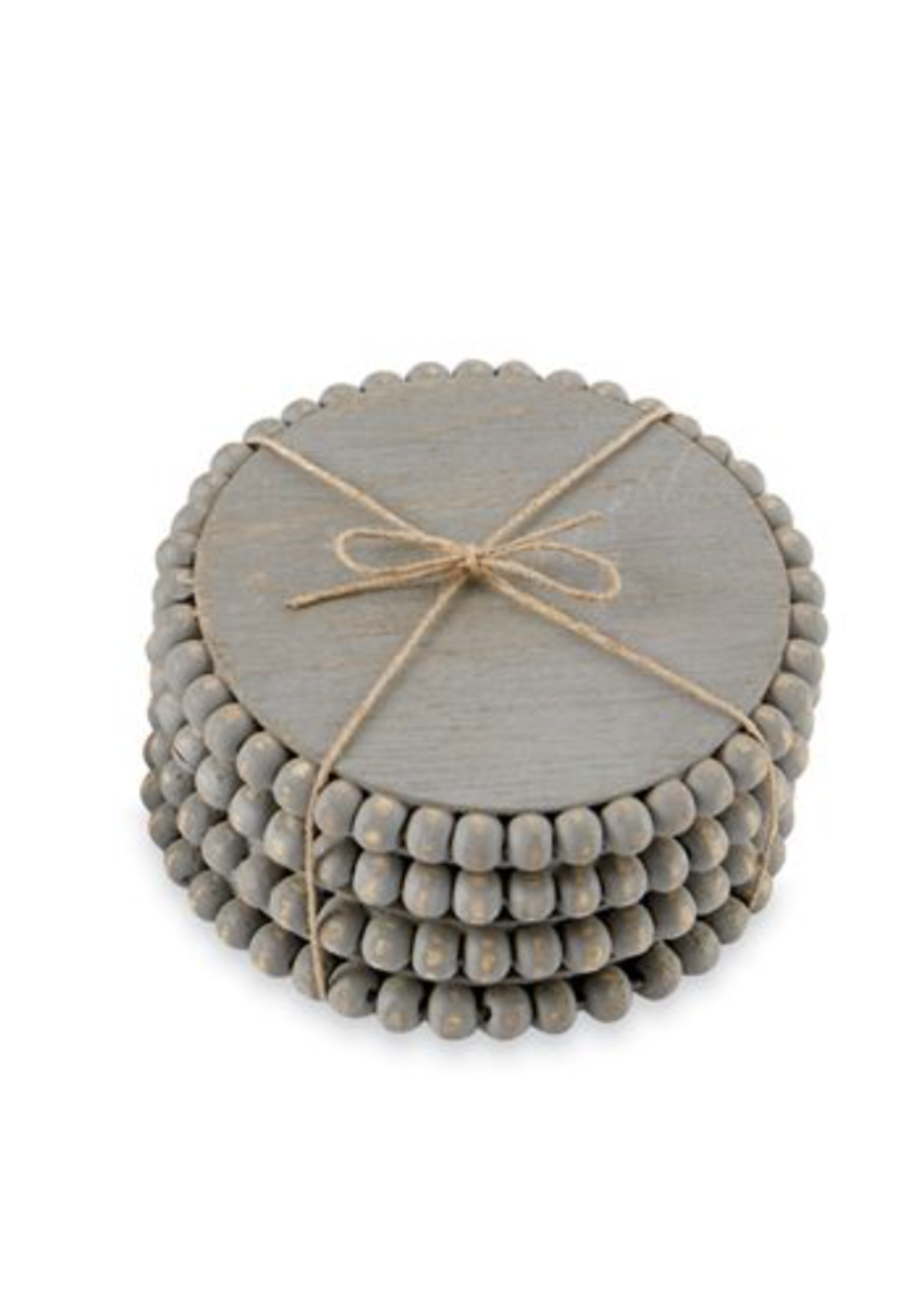 Mud Pie Beaded Wood Coasters