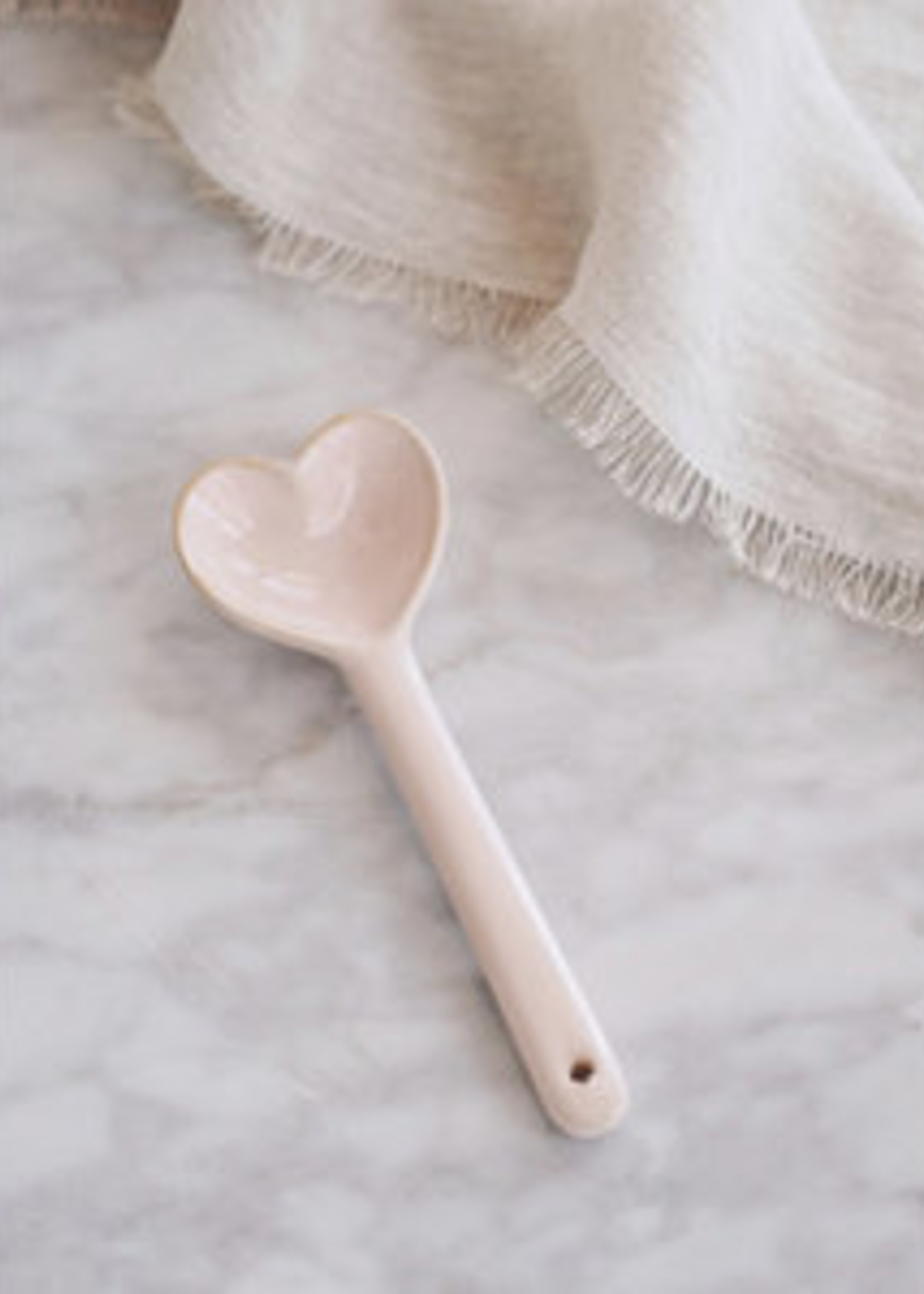 Indaba Trading Co Ceramic Heart Spoon