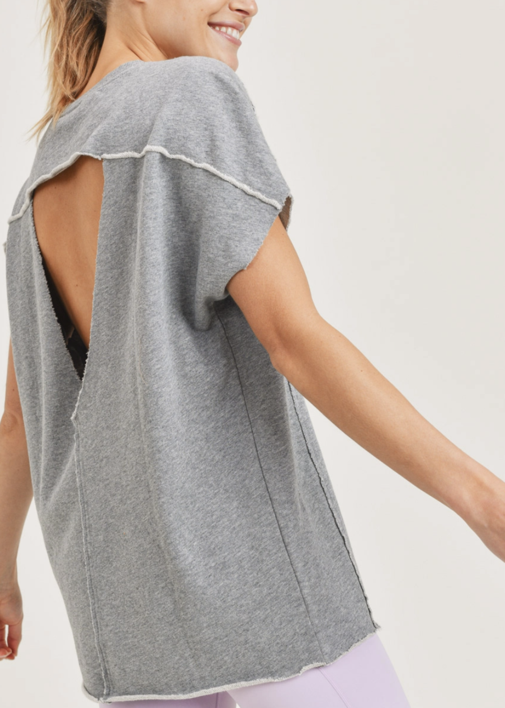 Cotton Terry Cut-Out Top