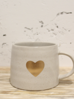 Indaba Trading Co Gold Heart Mug | White