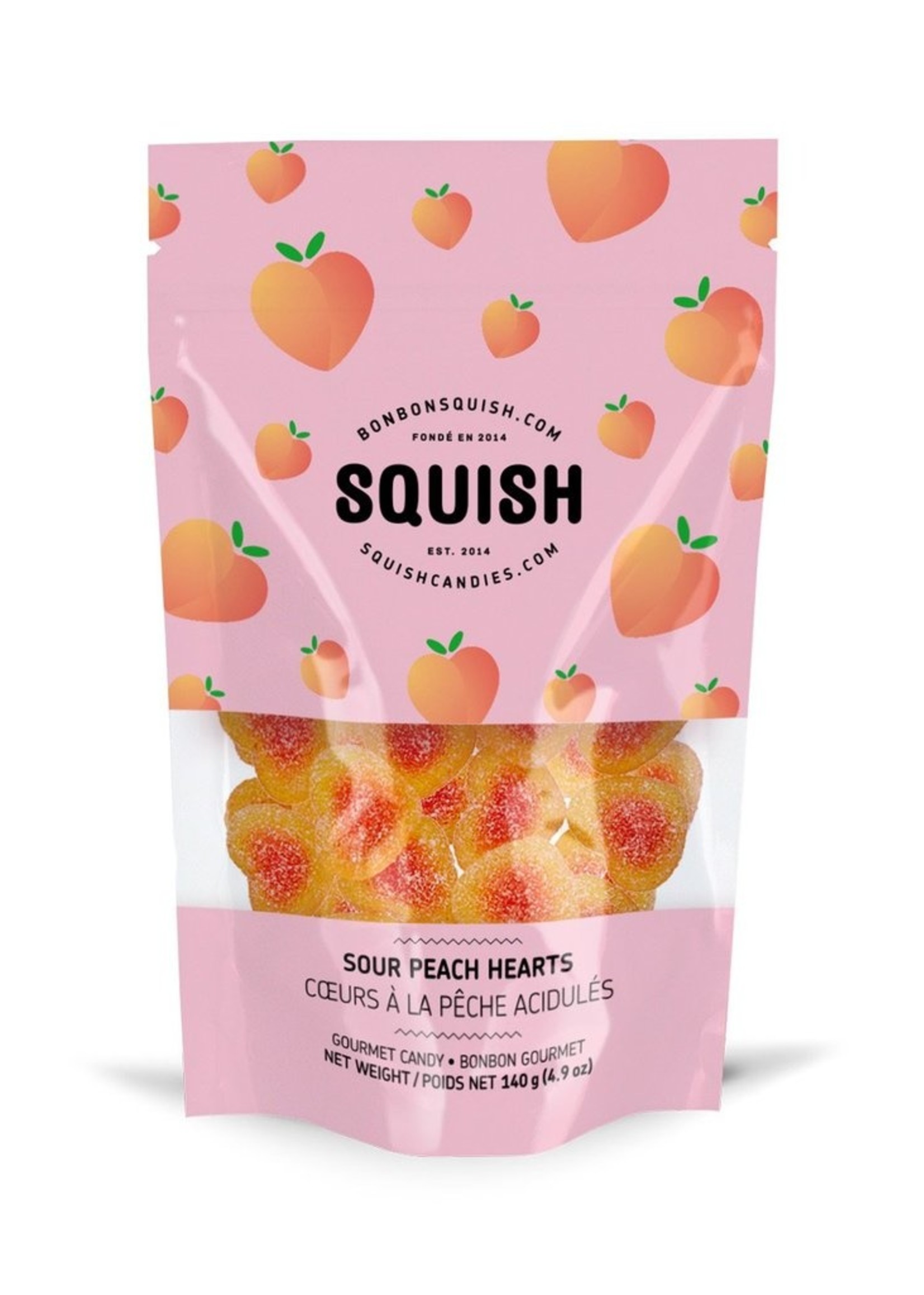 Squish Candy Sour Peach Hearts