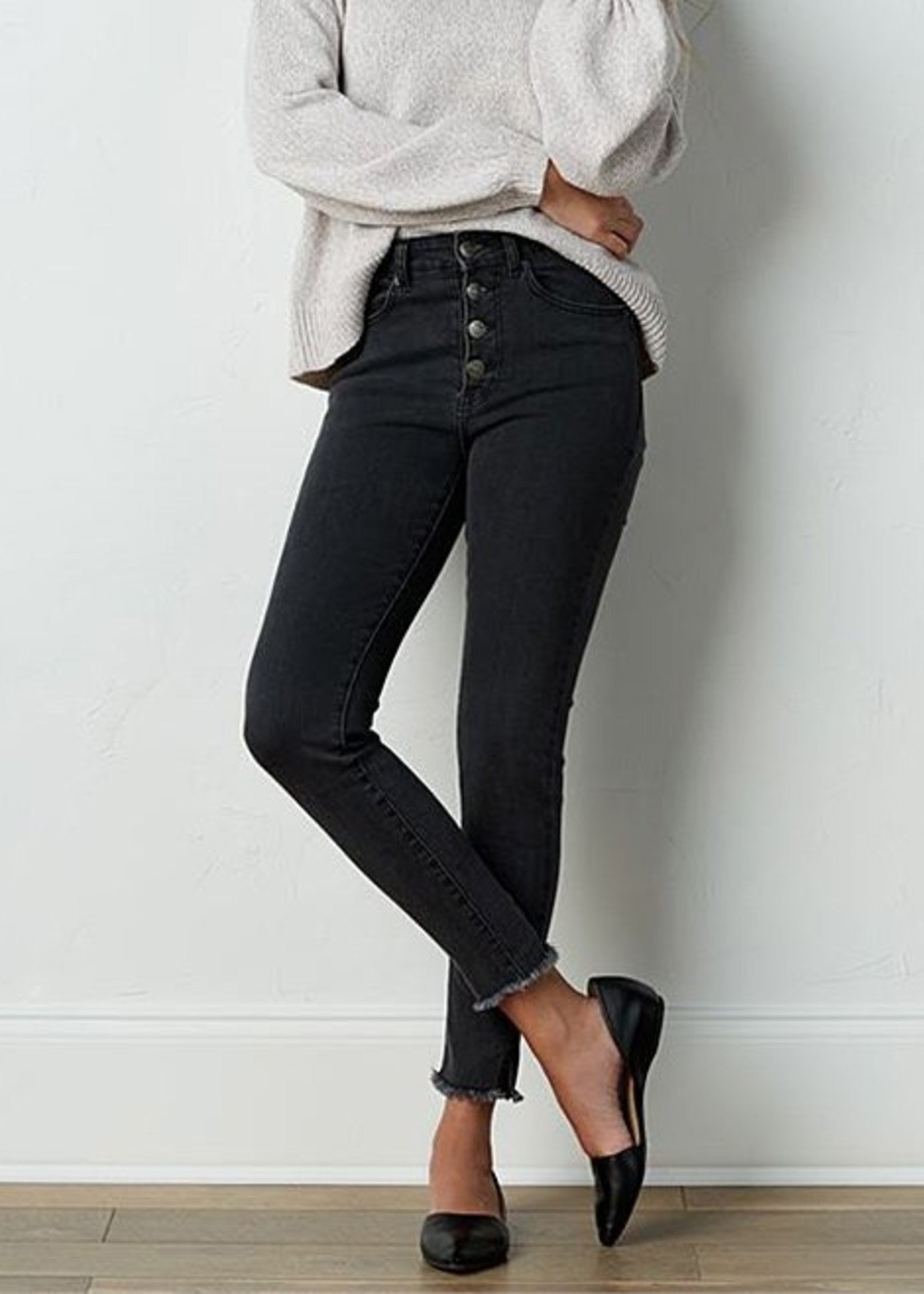 Mud Pie Wells Button-Fly Jeans | Black