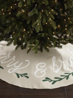 Mud Pie Merry & Bright Embroidered Tree Skirt