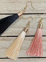 Rosebud Beading Tassel Earrings | 3 Colours