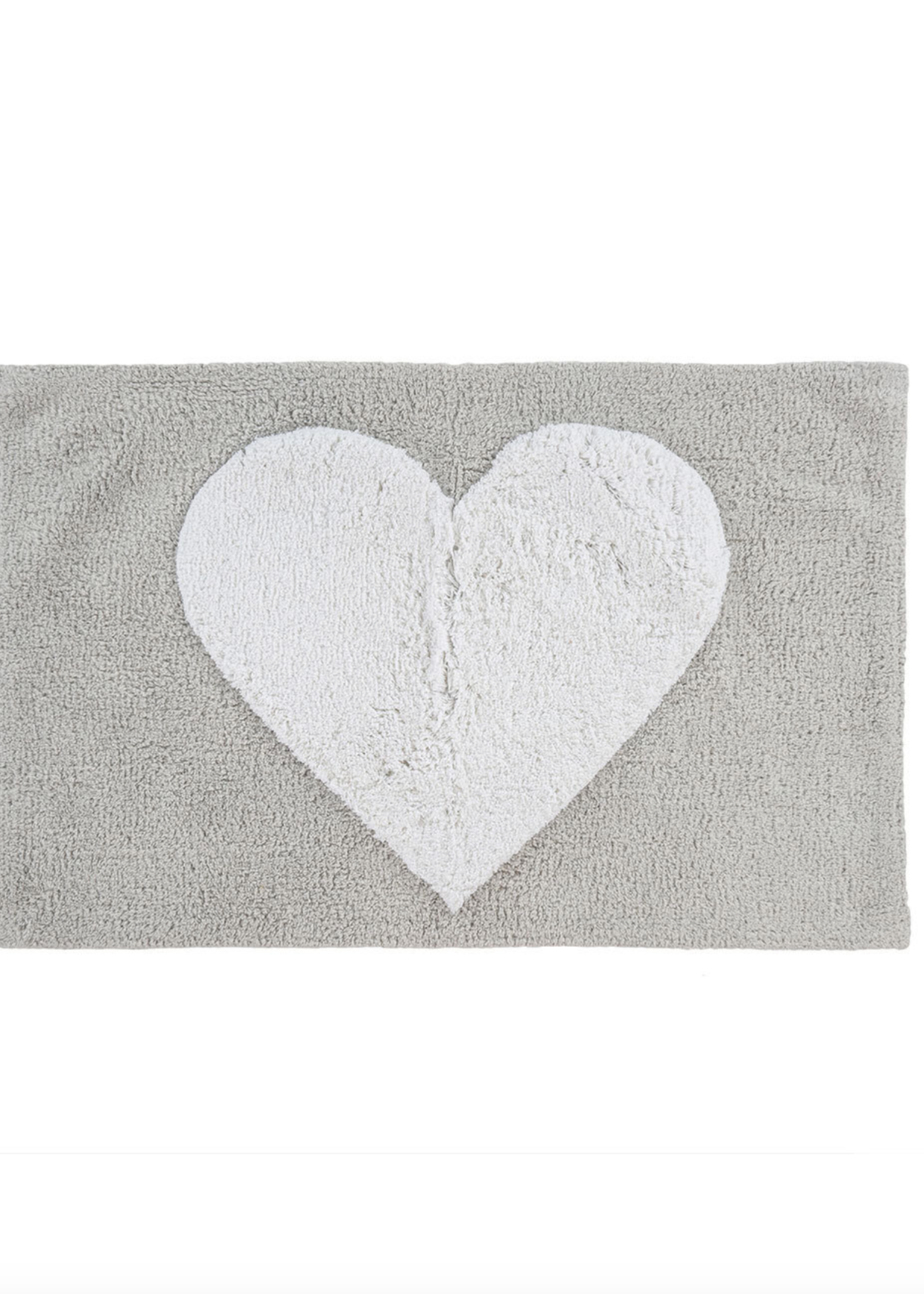 Indaba Trading Co Heart Bath Mat | Grey/White