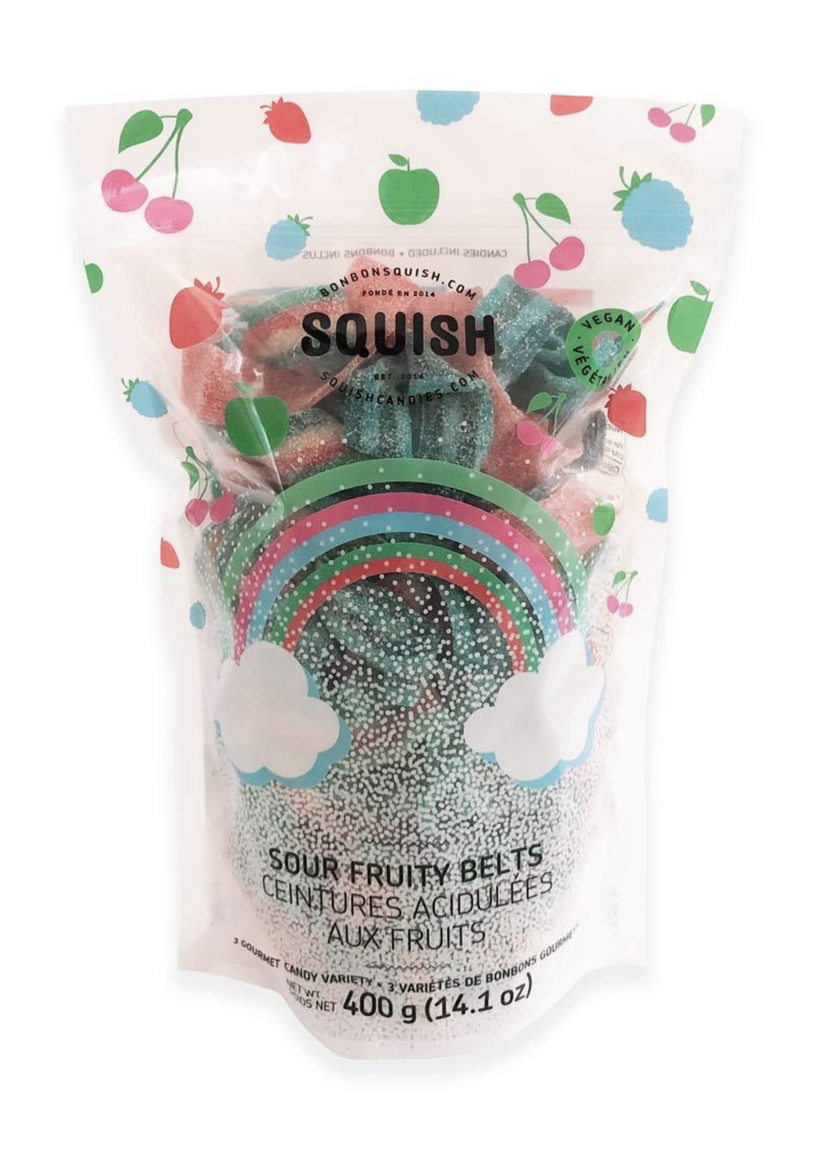 Squish Candy Vegan Sour Fruity Belts