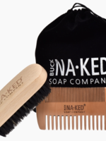 Buck Naked Soap Company Bamboo Beard Brush & Comb Set