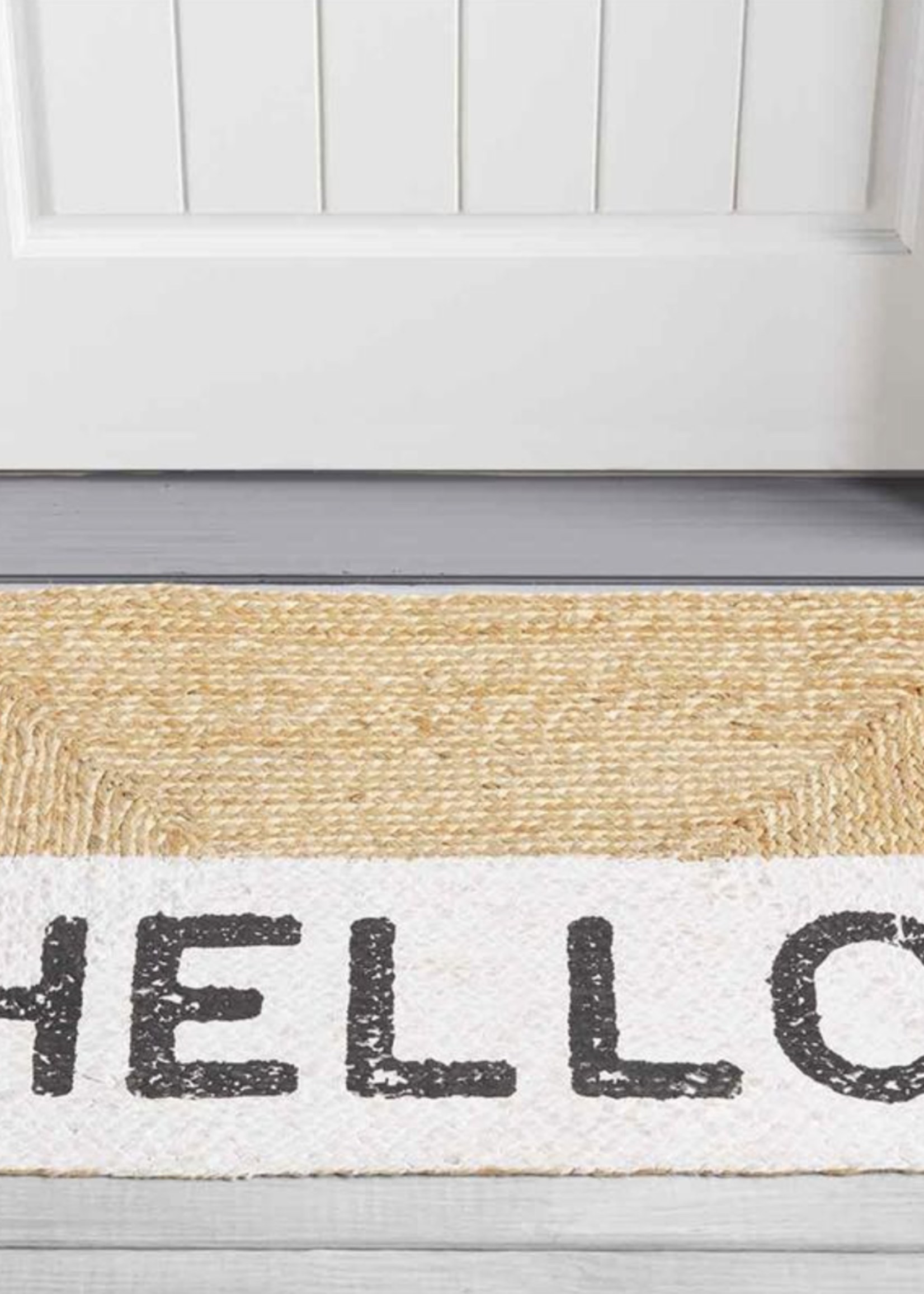 Mud Pie Hello Jute Doormat | 2 Tone