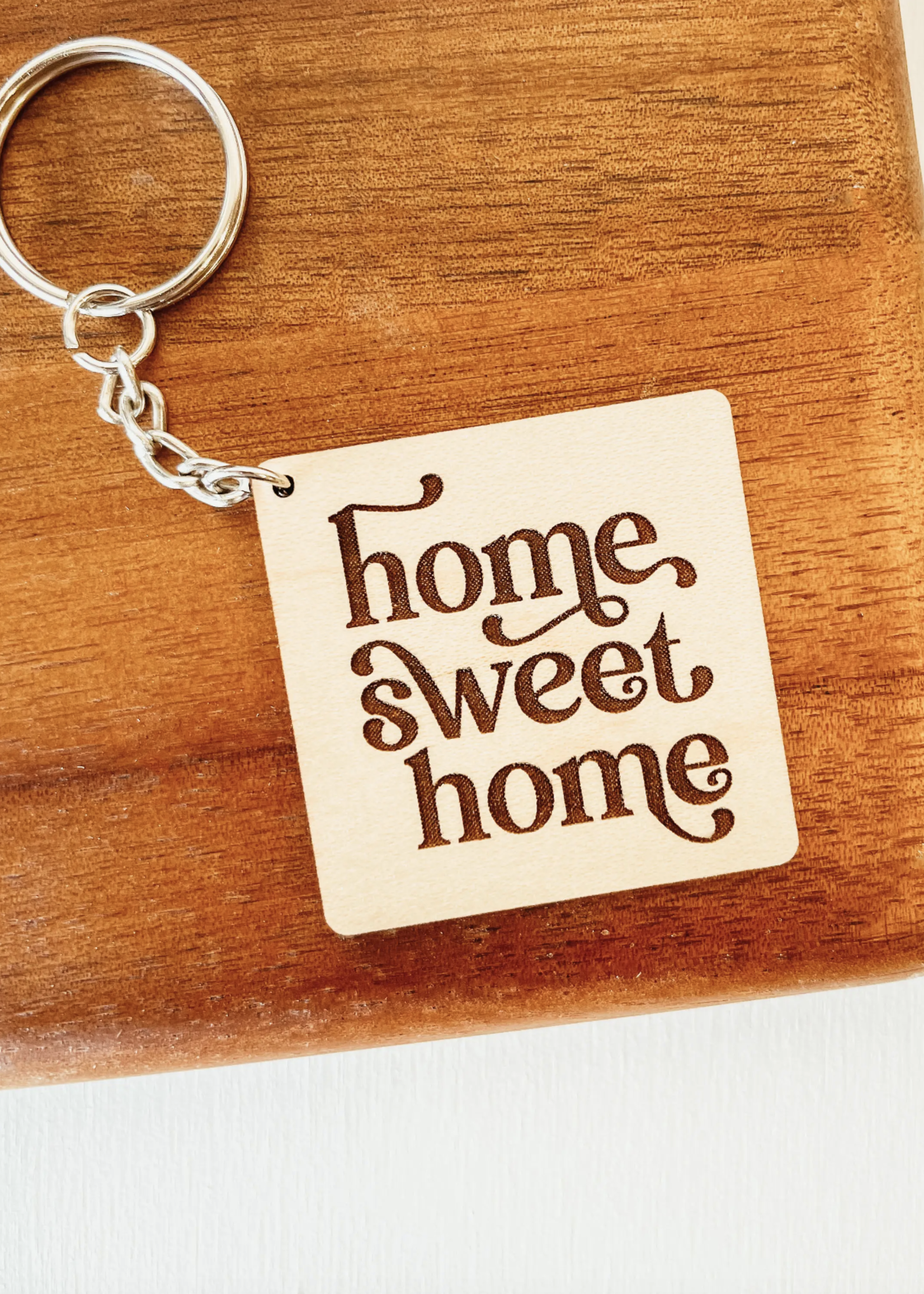 Knotty Design Co Home Sweet Home | Wood Keychain
