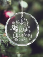 Sacha & Co Baby's First Christmas Glass Ornament