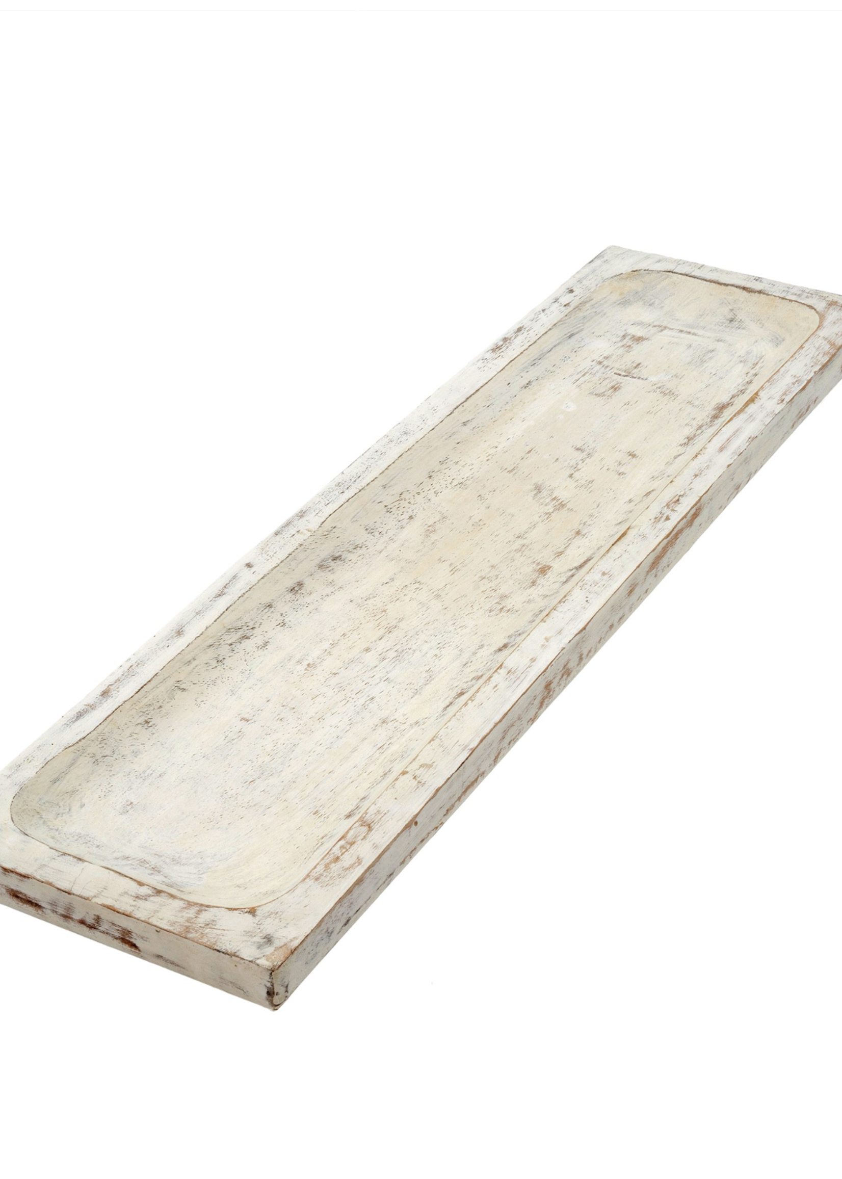 Indaba Trading Co Wooden Long Tray | Whitewash