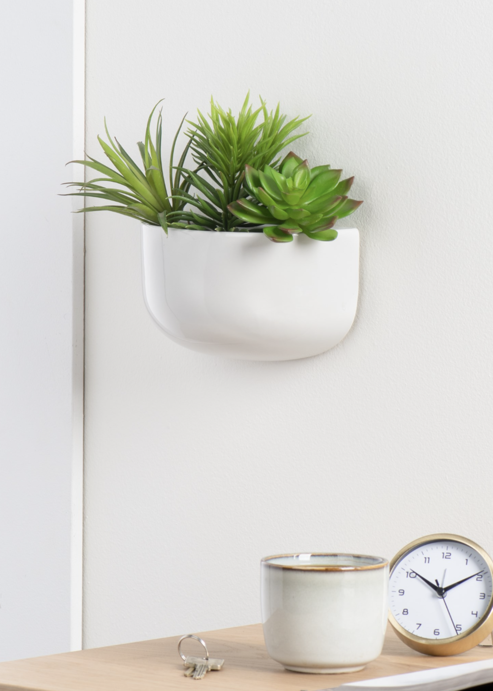 Torr Ceramic Wall Planter | White