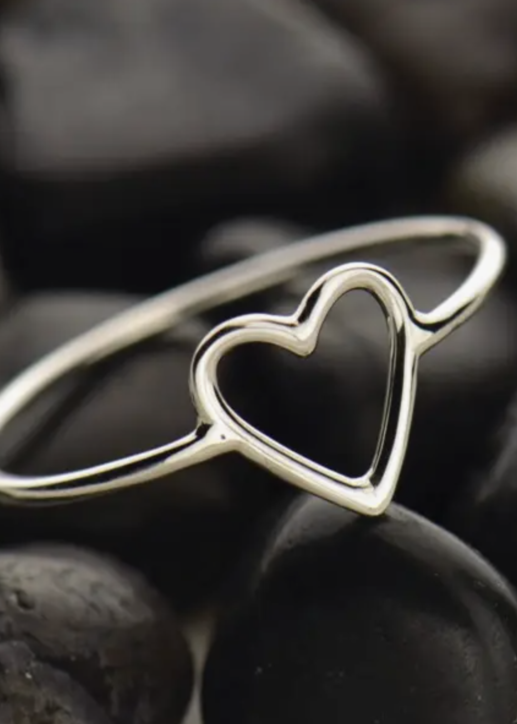 Bali Design Sterling Silver Open Heart Ring