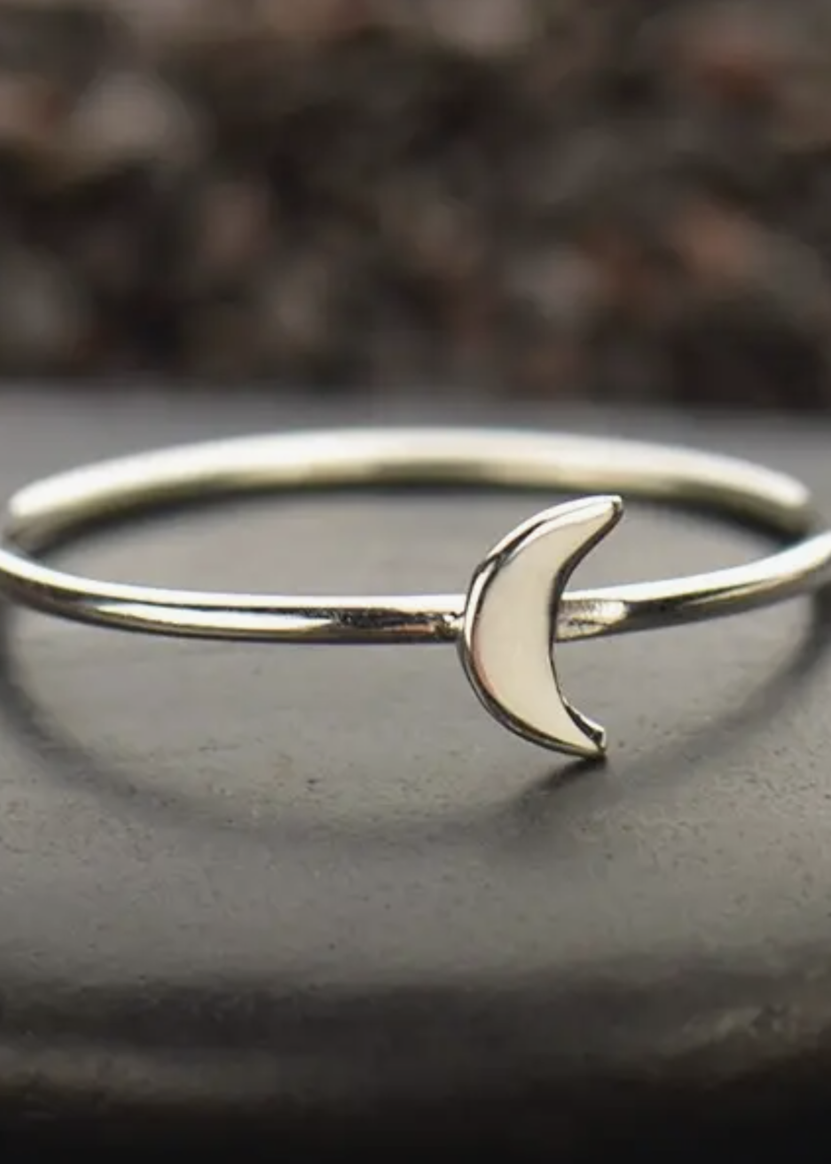 Bali Design Sterling Silver Moon Ring